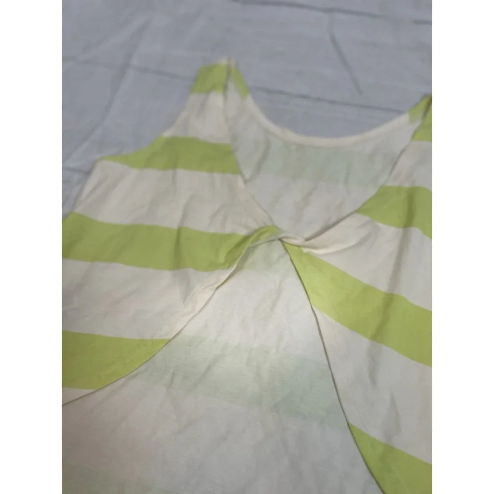 Zara Kids Cross Back Green White Striped Tank Top Girls‎ Size 13/14 164 Colorful
